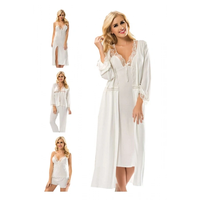 Ekru Penye Çeyizlik 6 Lı Set - 1510