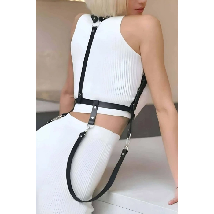 Elbise Üzeri Askılı Deri Kemer Harness - 1171