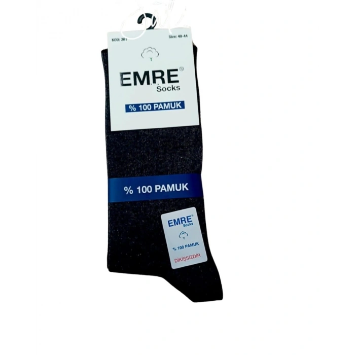 Emre Erkek  Dikişsiz Çorap 100% Pamuk - 12 Adet