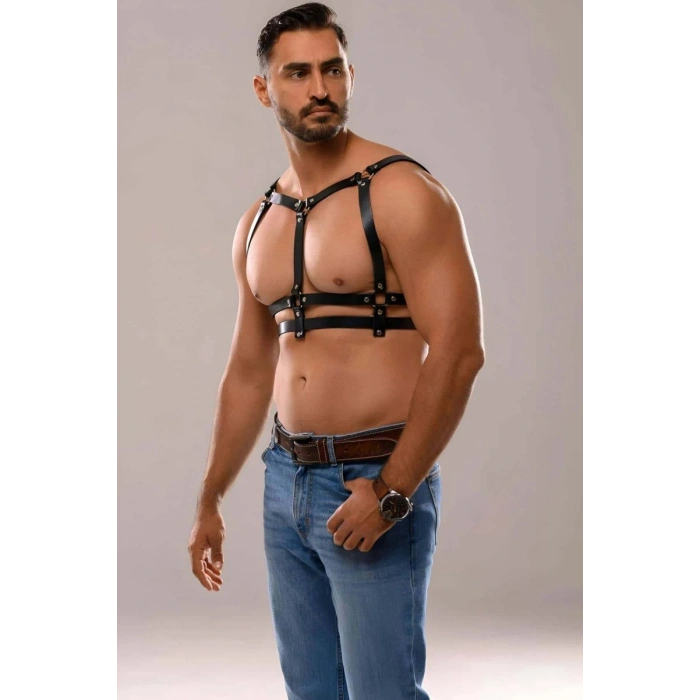 Erkek Deri Seksi Göğüs Harness - m138