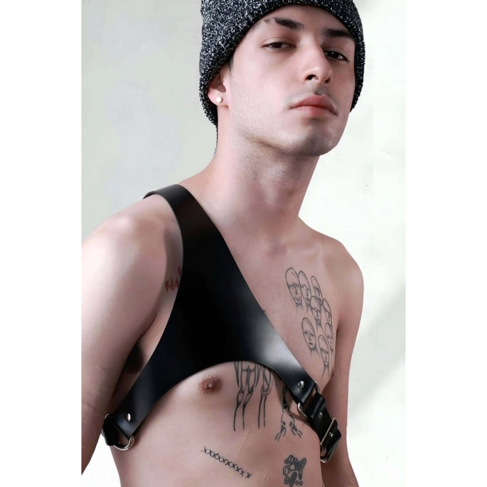 Erkek  Deri Tek Omuz Askılı Harness, Erkek  Deri Aksesuar - m123