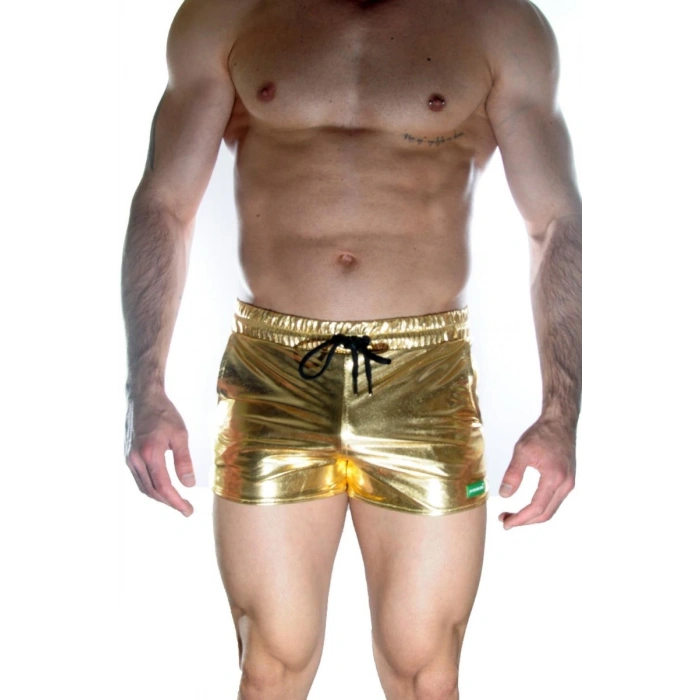 Erkek Gold Lame Short