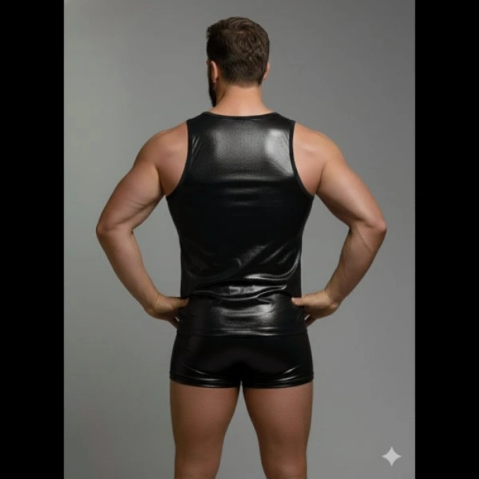 Erkek Lame Tank Top Boxer Takımı