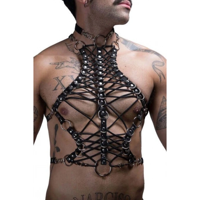 Erkek Lastik Göğüs Harness - m192