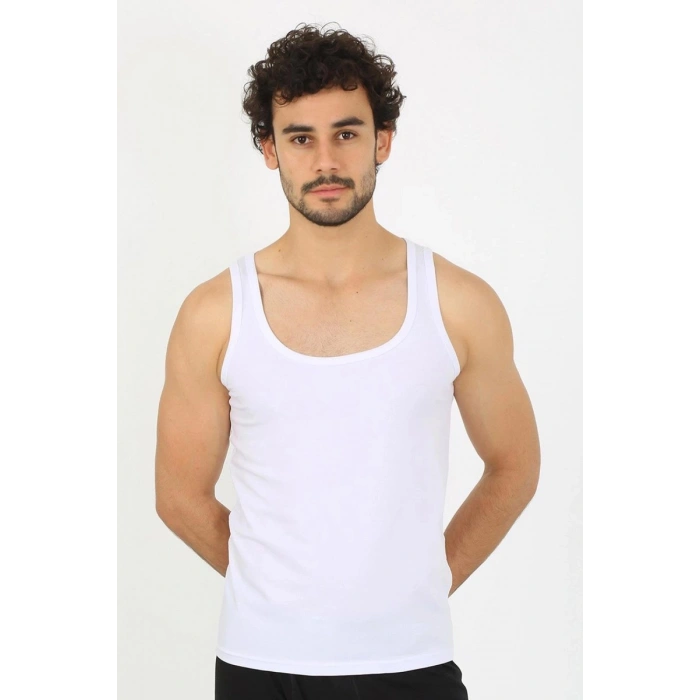 Erkek Penye Beyaz Atlet