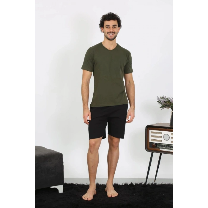 Erkek Penye Haki 3lü Pijama Takımı