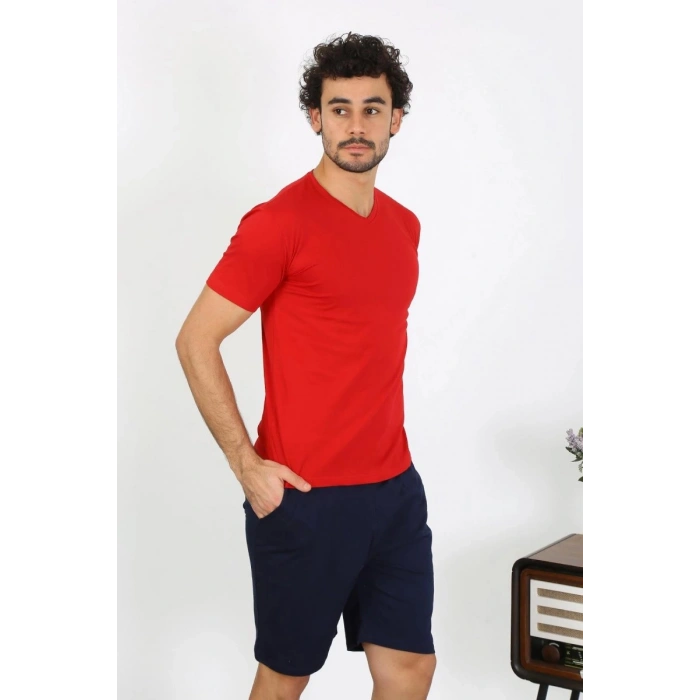 Erkek Penye Kırmızı 3lü Pijama Takımı