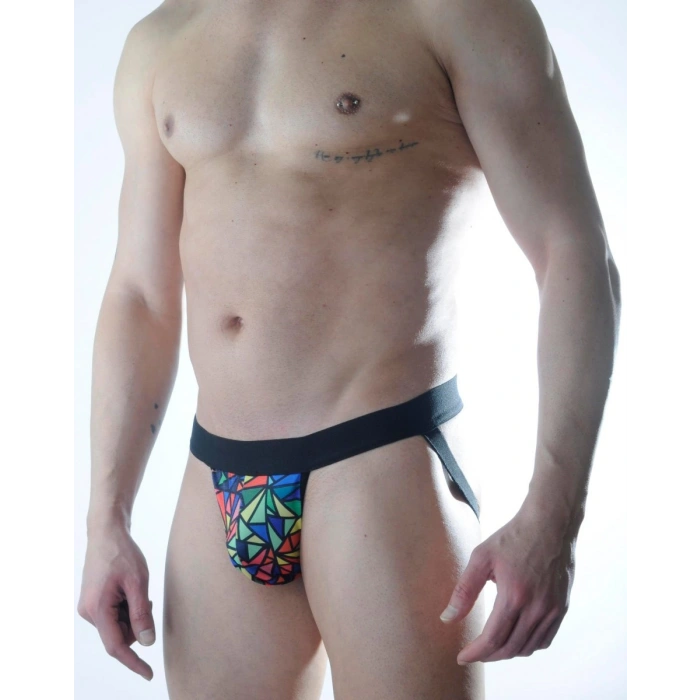Erkek Renkli Desenli Jockstrap İç Giyim