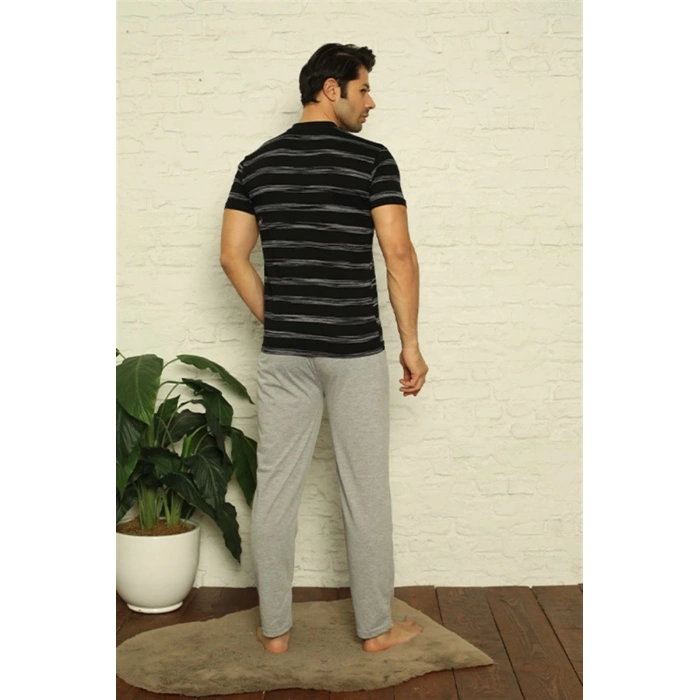 Erkek Siyah 3lü Pijama Takım