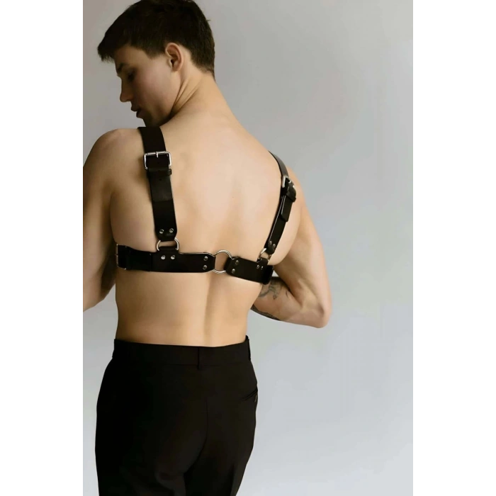 Erkek  Techno Party Aksesuar, Deri Göğüs Harness - m116
