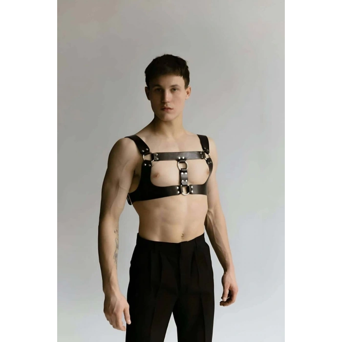 Erkek  Techno Party Aksesuar, Deri Göğüs Harness - m116