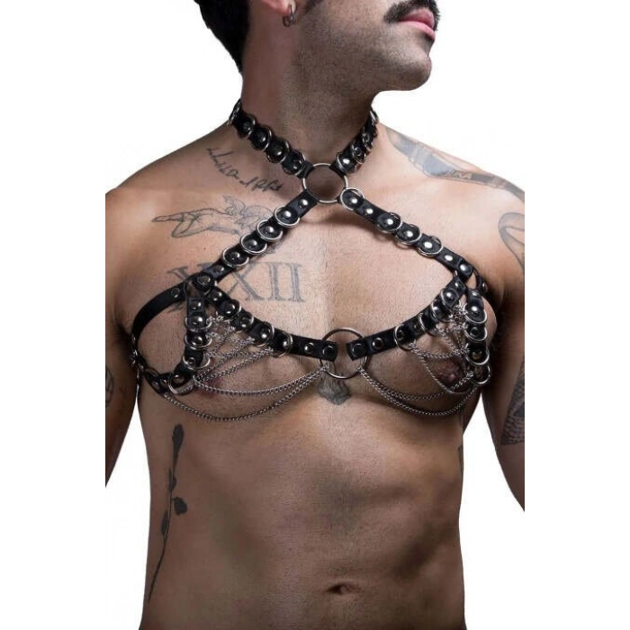 Erkek Zincirli Göğüs Harness - m190