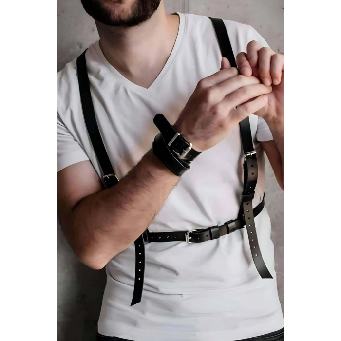 Erkrk Seksi Deri Göğüs Harness - m126