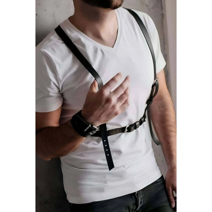 Erkrk Seksi Deri Göğüs Harness - m126
