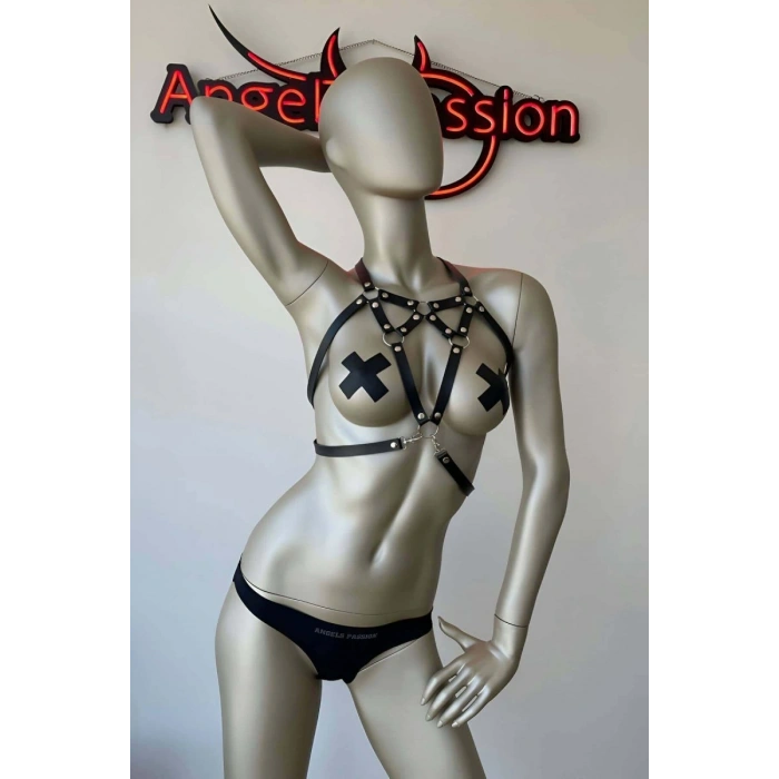 Fantazi Deri İç Giyim Seksi Göğüs Harness - 108