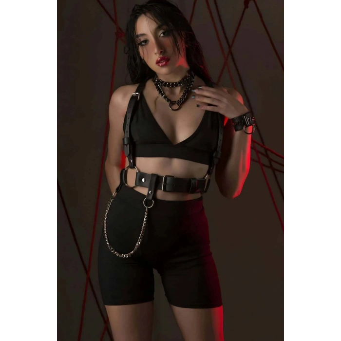 Fantazi Deri Omuzdan Askılı Harness - 1266