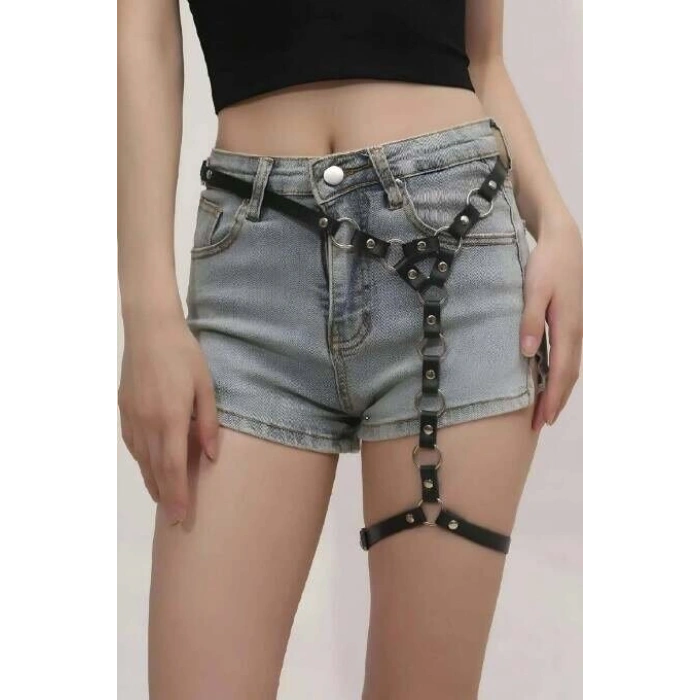 Fantazi Deri Tek Bacak Harness - 973