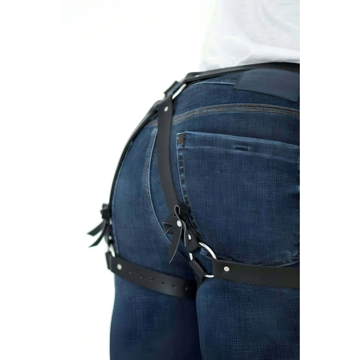 Fiyonklu Erkek  Bel Ve Bacak Deri Harness - m89
