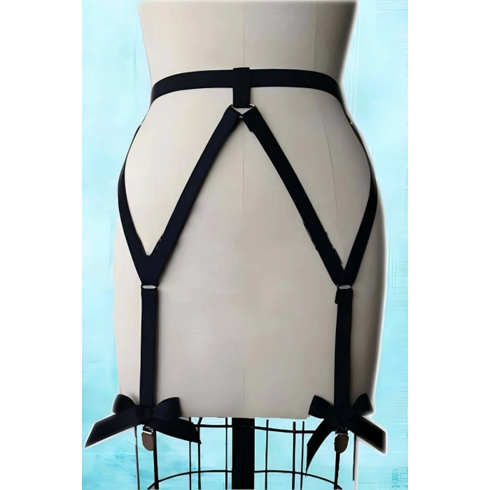 Fiyonklu Seksi Jartiyer Harness - 68