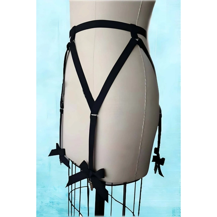 Fiyonklu Seksi Jartiyer Harness - 68