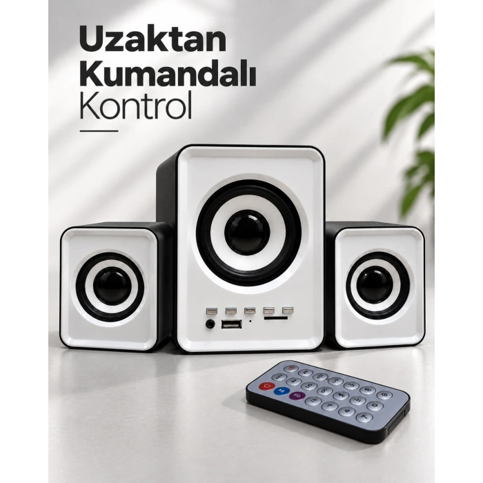 FM Radyolu Bluetooth Masaüstü Hoparlör Seti