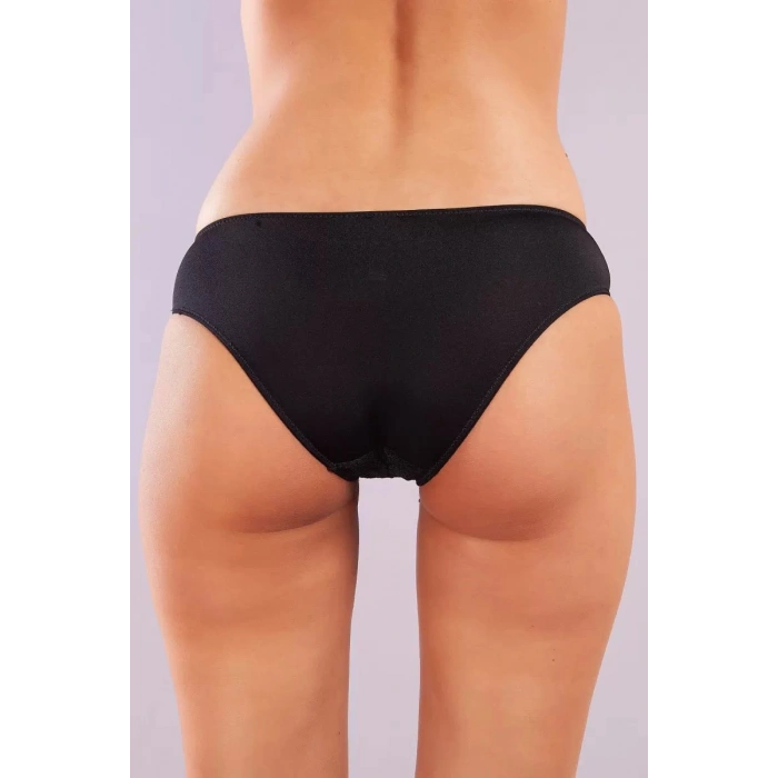 Gala Mini Slip, Kadın Dantelli Siyah Külot