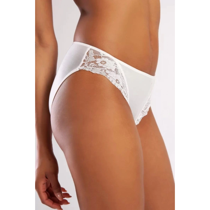 Goldy Mini Slip, Kadın Dantelli Ekru Külot