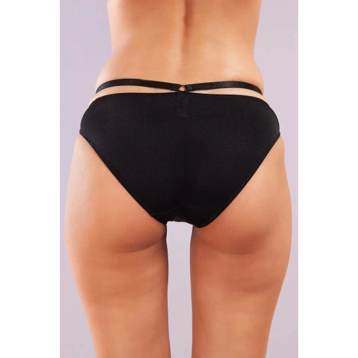 Gorbus Mini Slip, Kadın Micro Bel Şeritli Siyah Renkli Külot