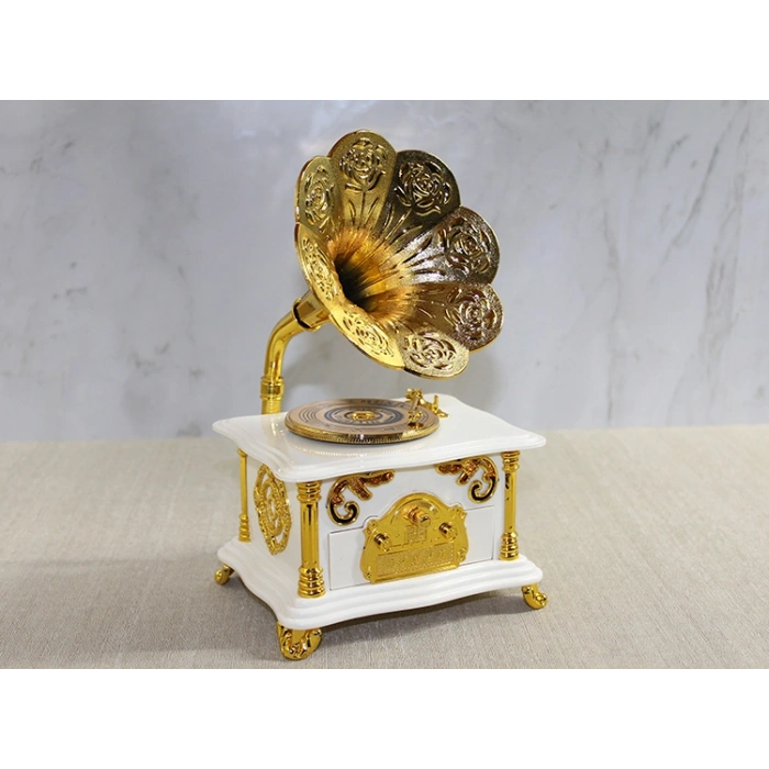 Gramafon Müzik Kutusu Beyaz