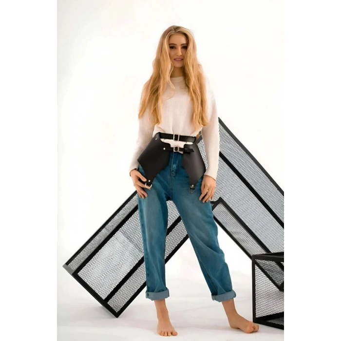 Günlük Kullanıma Seksi Deri Etek Harness - 1119