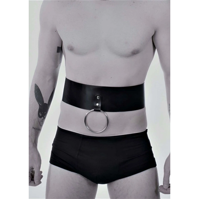 Halka Detaylı Seksi Erkek  Göbek Harness - m36