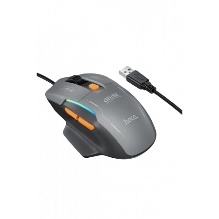 Hoco. GM52 Reddy RGB 12800 DPI Kablolu Gaming Mouse - Siyah