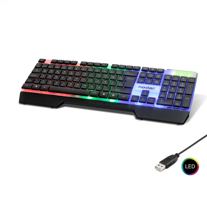 Kablolu Oyuncu Klavye Slım Led Q Siyah ND868