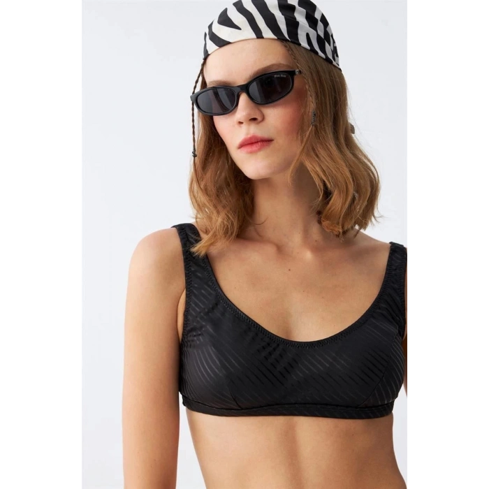 Kadın Basic Siyah Pedli Yüksek Bel Bikini Takımı