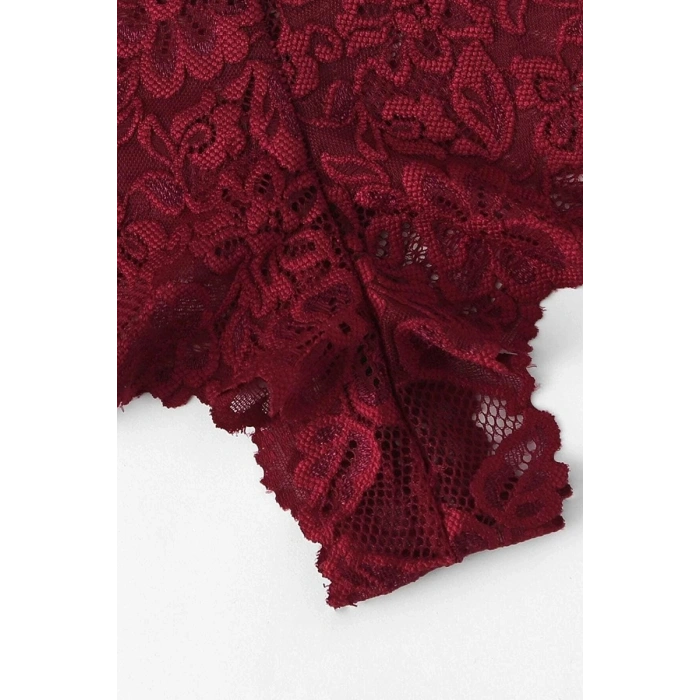 Kadın Bordo Özel Şık Sütyen Külot Takımı