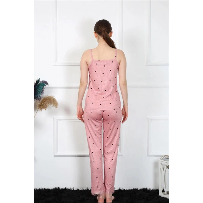 Kadın İp Askılı Somon Pijama Takım