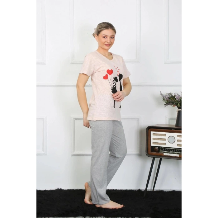 Kadın Kısa Kol Penye Pijama Takım