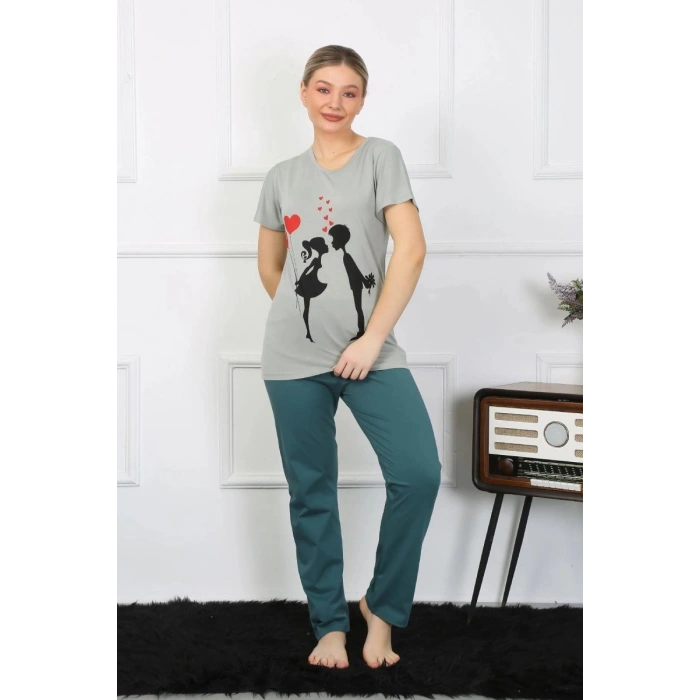 Kadın Kısa Kol Penye Pijama Takımı