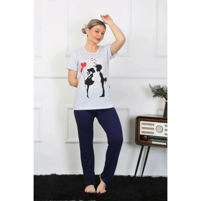 Kadın Kısa Kol Penye Pijama Takımı