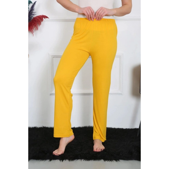 Kadın Pamuk Penye Tek Alt Pijama Sarı