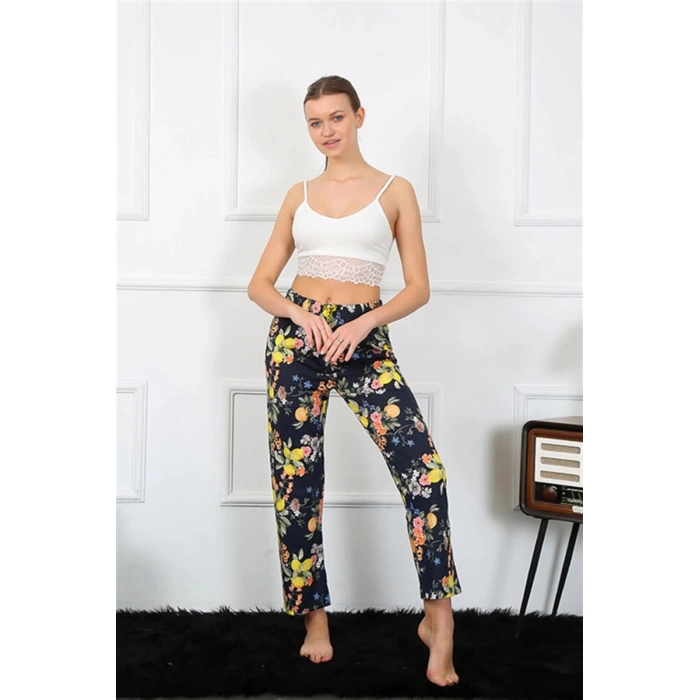Kadın Pamuklu Alt Pijama Lacivert