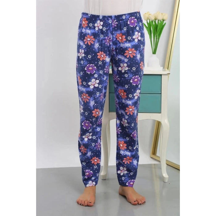 Kadın Pamuklu Alt Pijama Lacivert