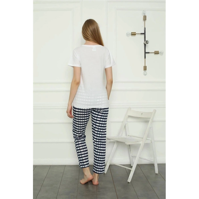 Kadın Penye Pijama Takım Beyaz