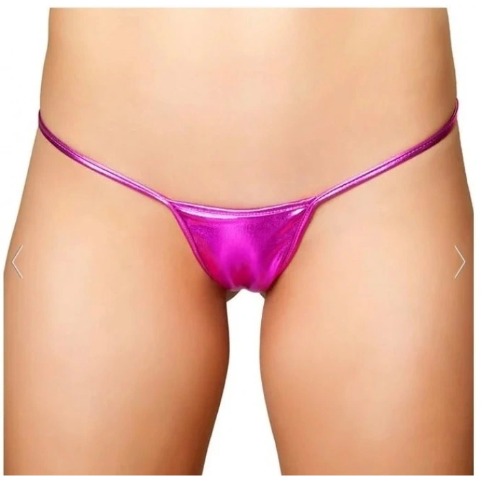 Kadın String Tanga Külot - Pembe Lame