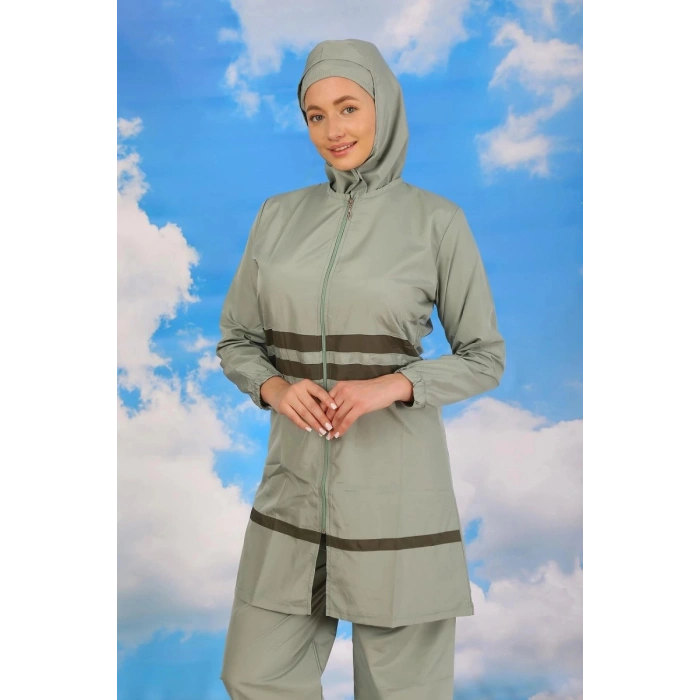 Kadın Tam Tesettür Mayo Su Yeşili