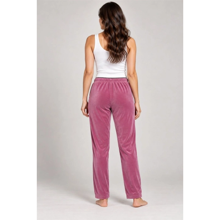 Kadın Tek Alt Pijama Pantolonu - Düz Renk, Pembe