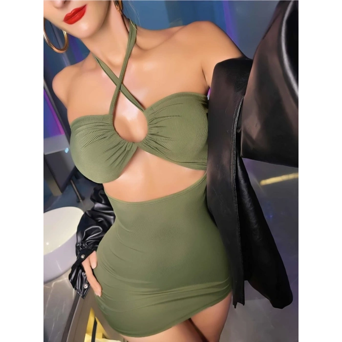 Kadın Yeşil Fantezi Clup Elbisesi 6680