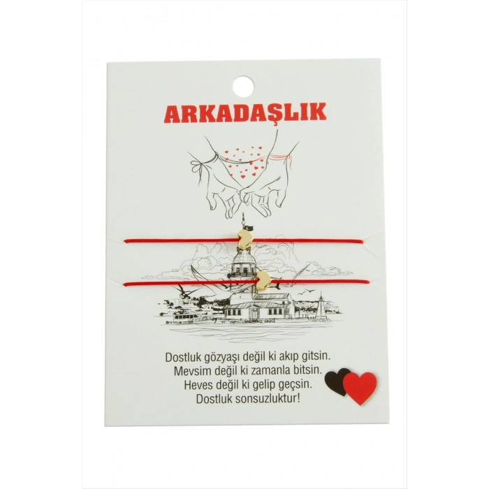 Kalp İp Bileklik 2 Adet