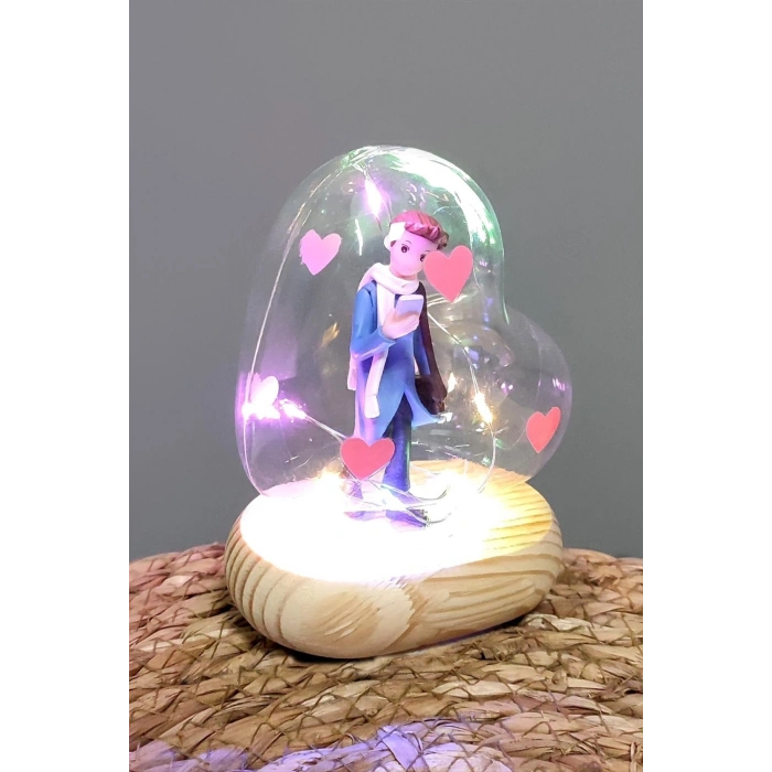 Kalp Işıklı Led Fanus