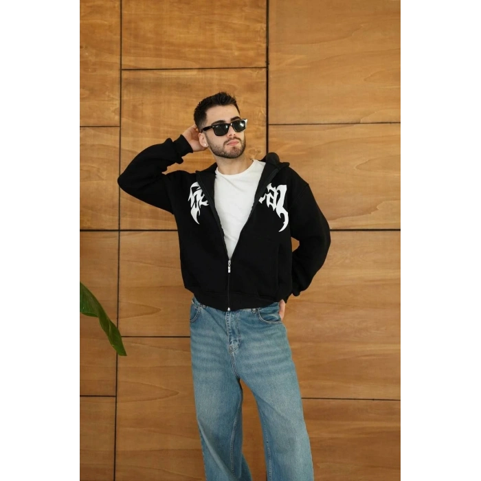 - Kapüşonlu Sweatshirt  Hoodie Siyah